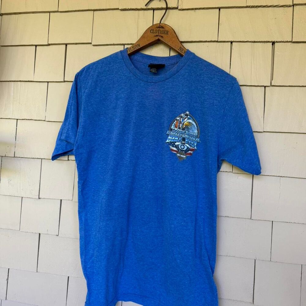Harley-davidson Men's Blue T-shirt